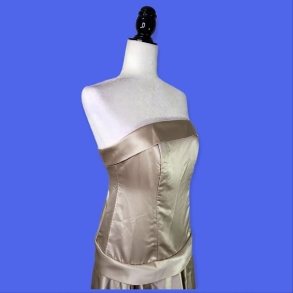 Vintage Dress Maker Strapless Satin Gown - Picture 2 of 6